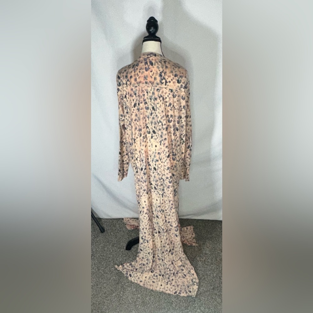 Intimately Free People Cheetah Print Maxed Out Maxi Button Dress Robe Duster Med - Picture 5 of 12